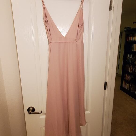 Show Me Your Mumu NWT Meghan Wrap Dress, Pink Dusty Blush Crisp, Size Medium - Picture 7 of 11